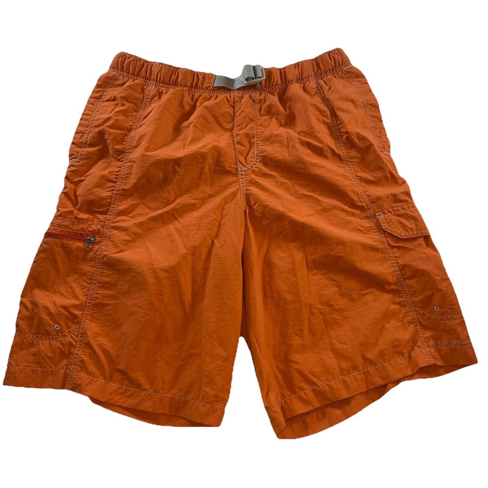 Men's Columbia Omni-Shade Shorts M‎ Orange Lined Walking Hiking Fishing
